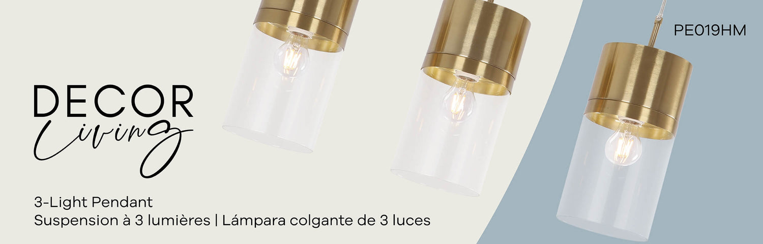 Athena Pendant in 3-Light / Gold, block image 1.