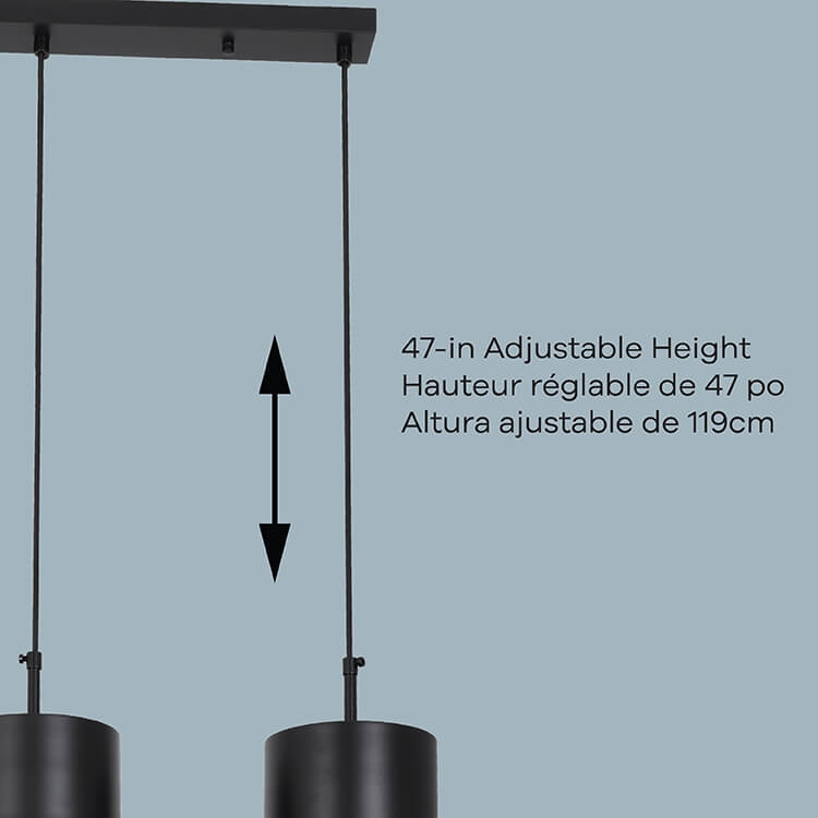 Athena Pendant in 3-Light / Matte Black, Block Image 4.