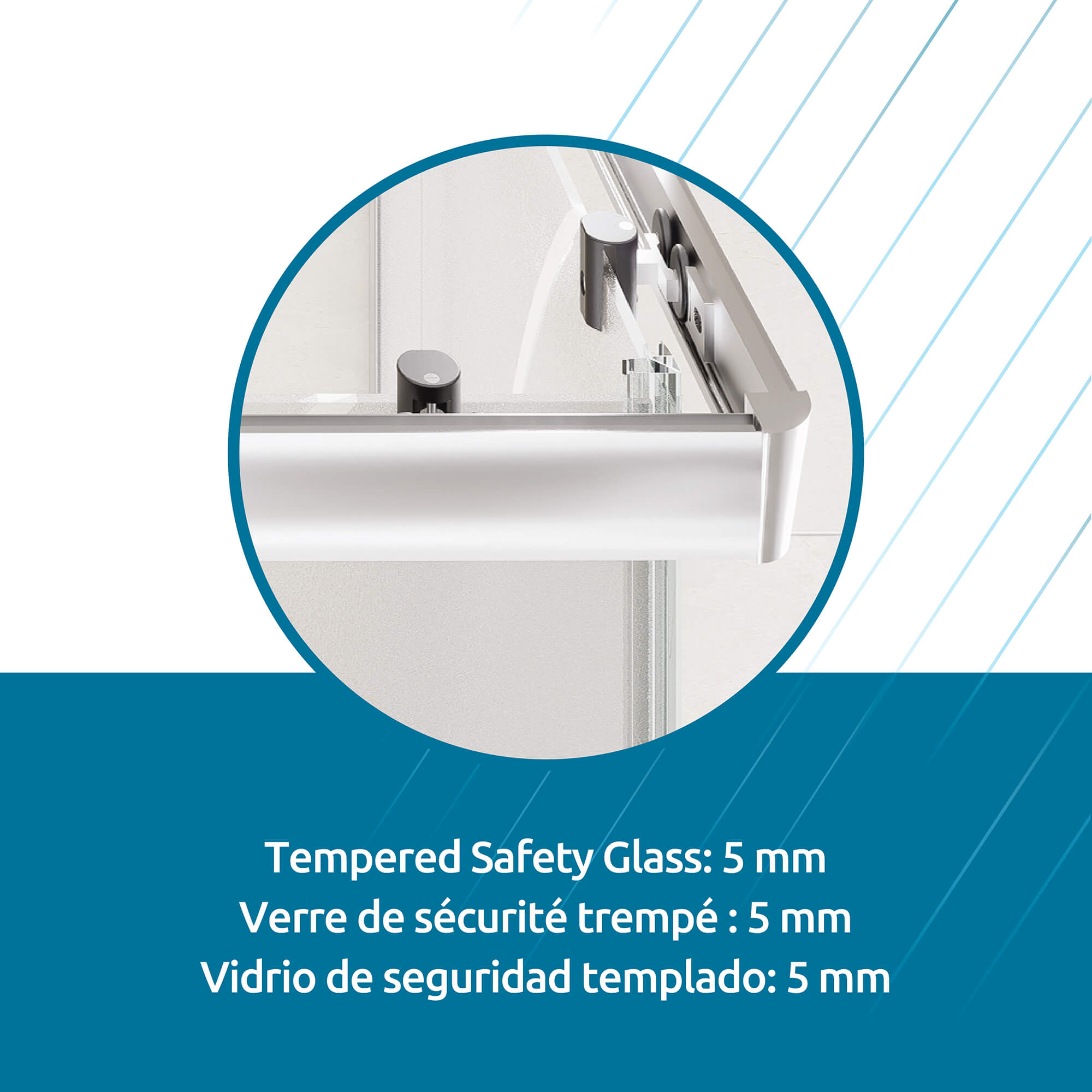 Cubo Shower Door, Attribute Detail View 2.