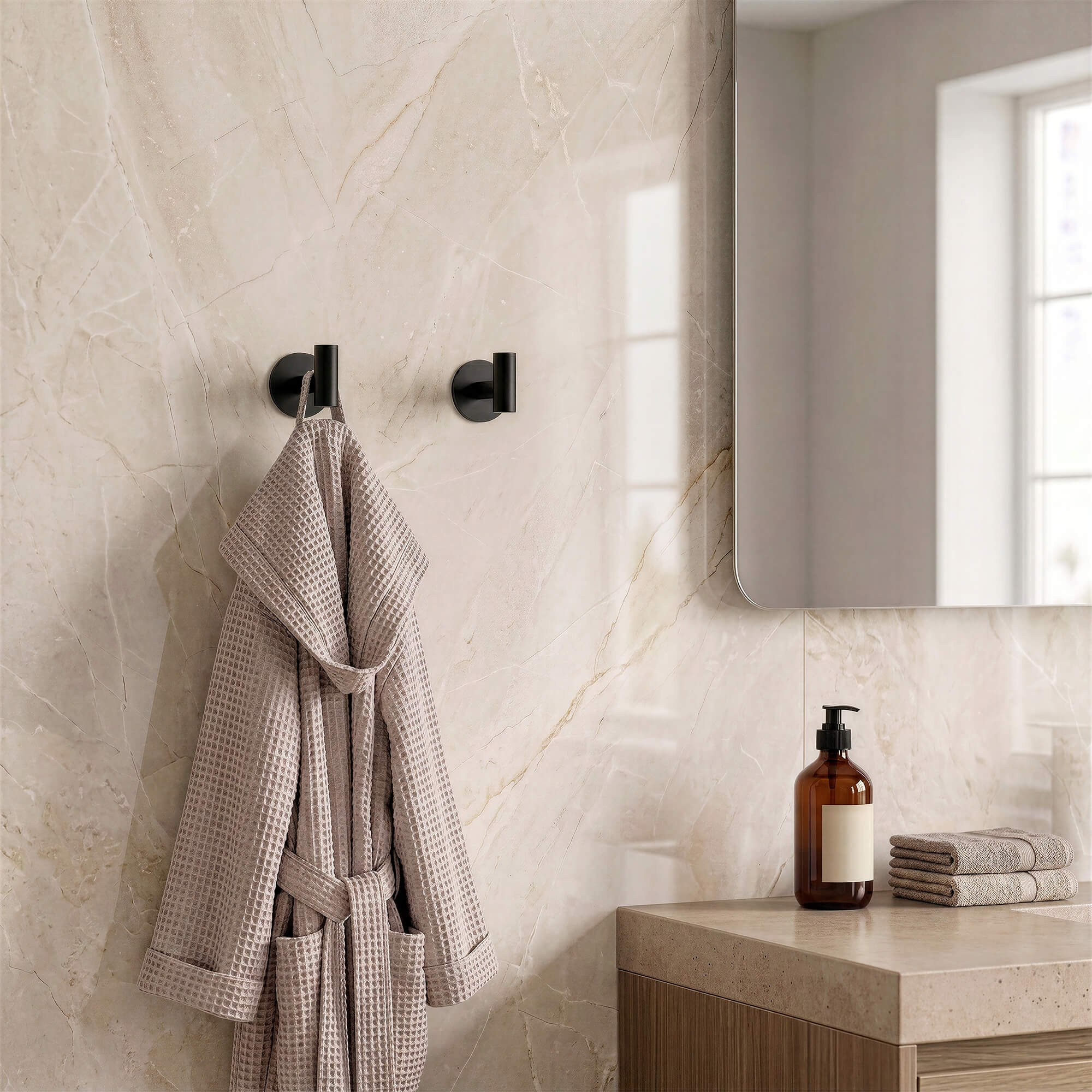 Robin  2-Pack Robe Hooks, lifestyle view.