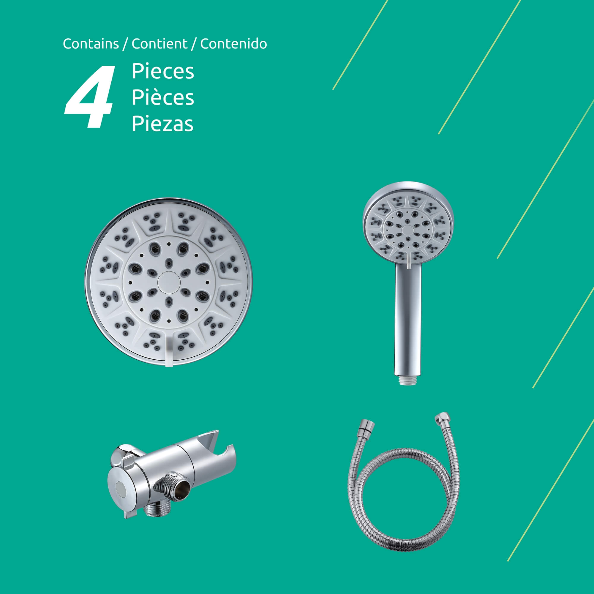 Lara 5-Spray Shower Head with Handheld Combo