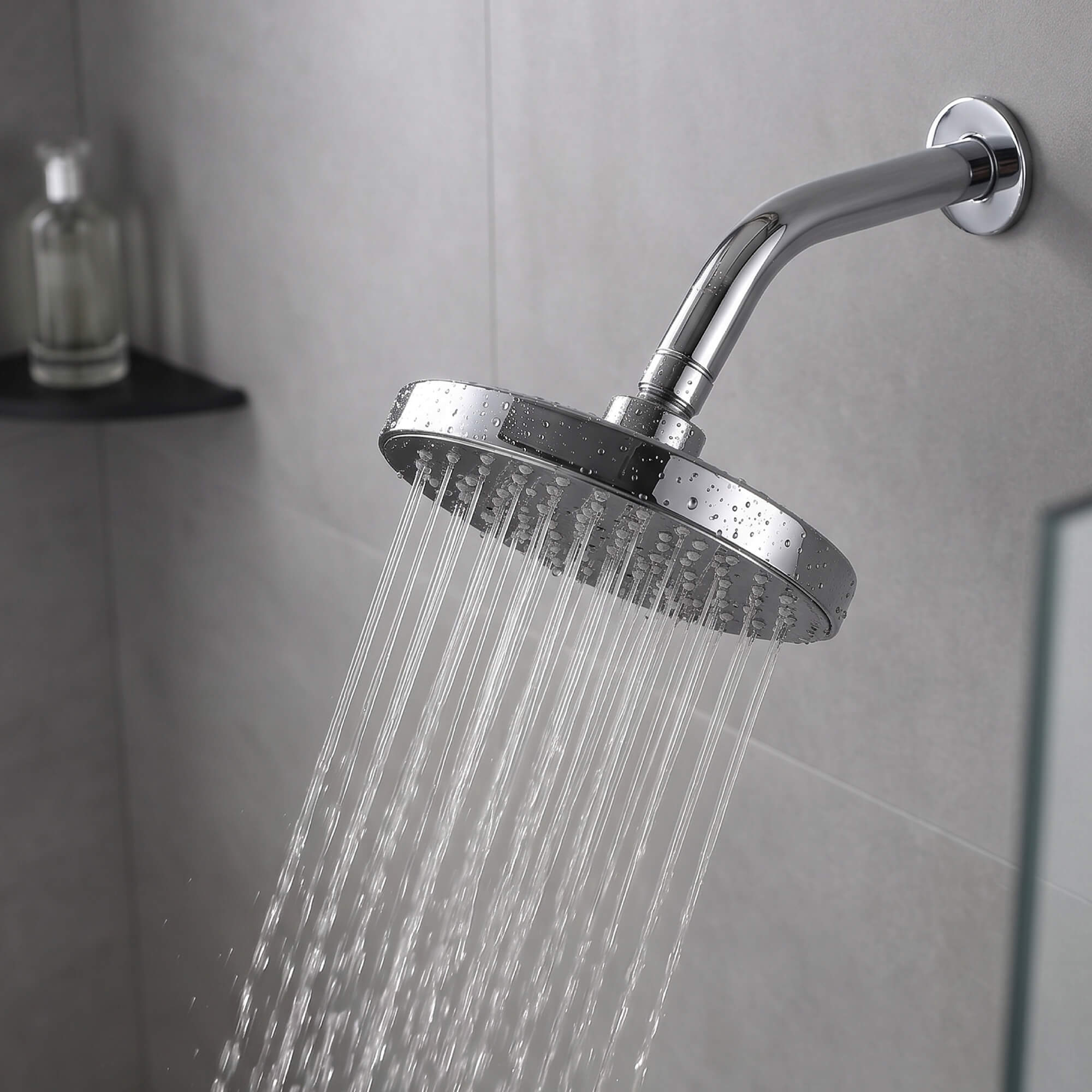 Lina 1 Function Shower Head in Chrome, Lifestyle View.