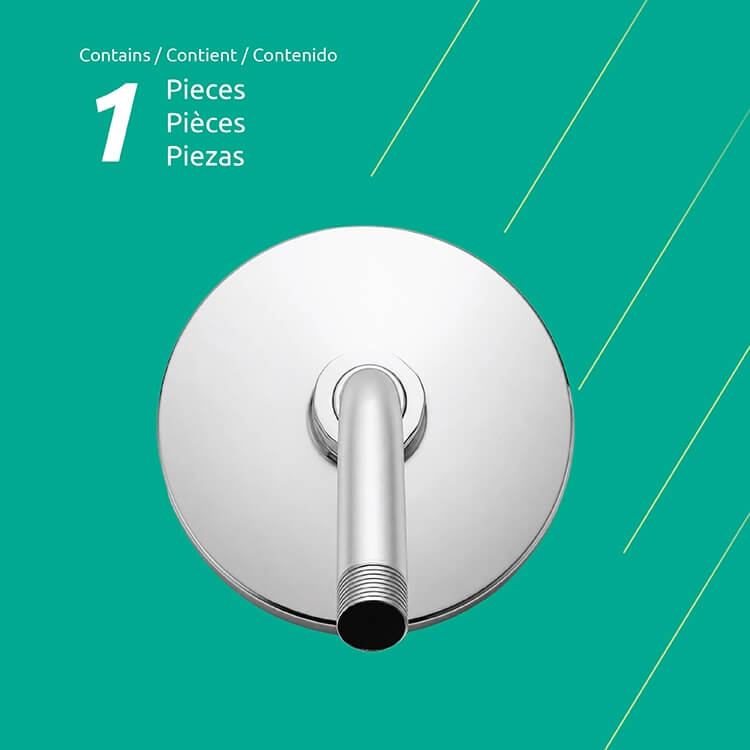 Lina 1 Function Shower Head in Chrome, Block Image 3.