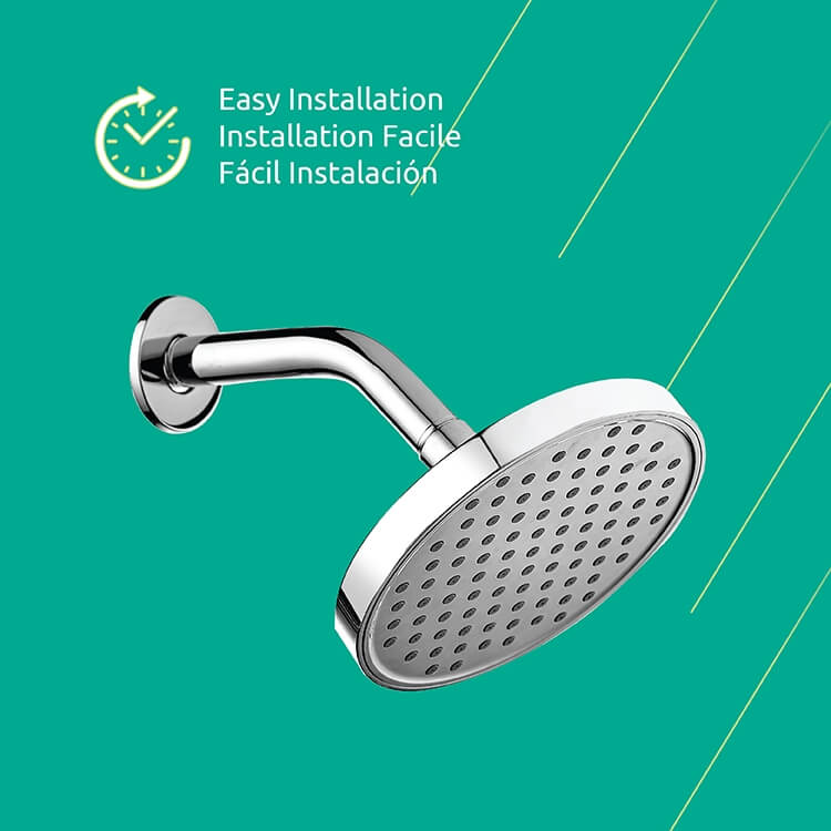 Lina 1 Function Shower Head in Chrome, Block Image 4.