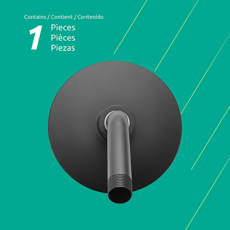 Lina 1 Function Shower Head in Matte Black, Block Image 3.