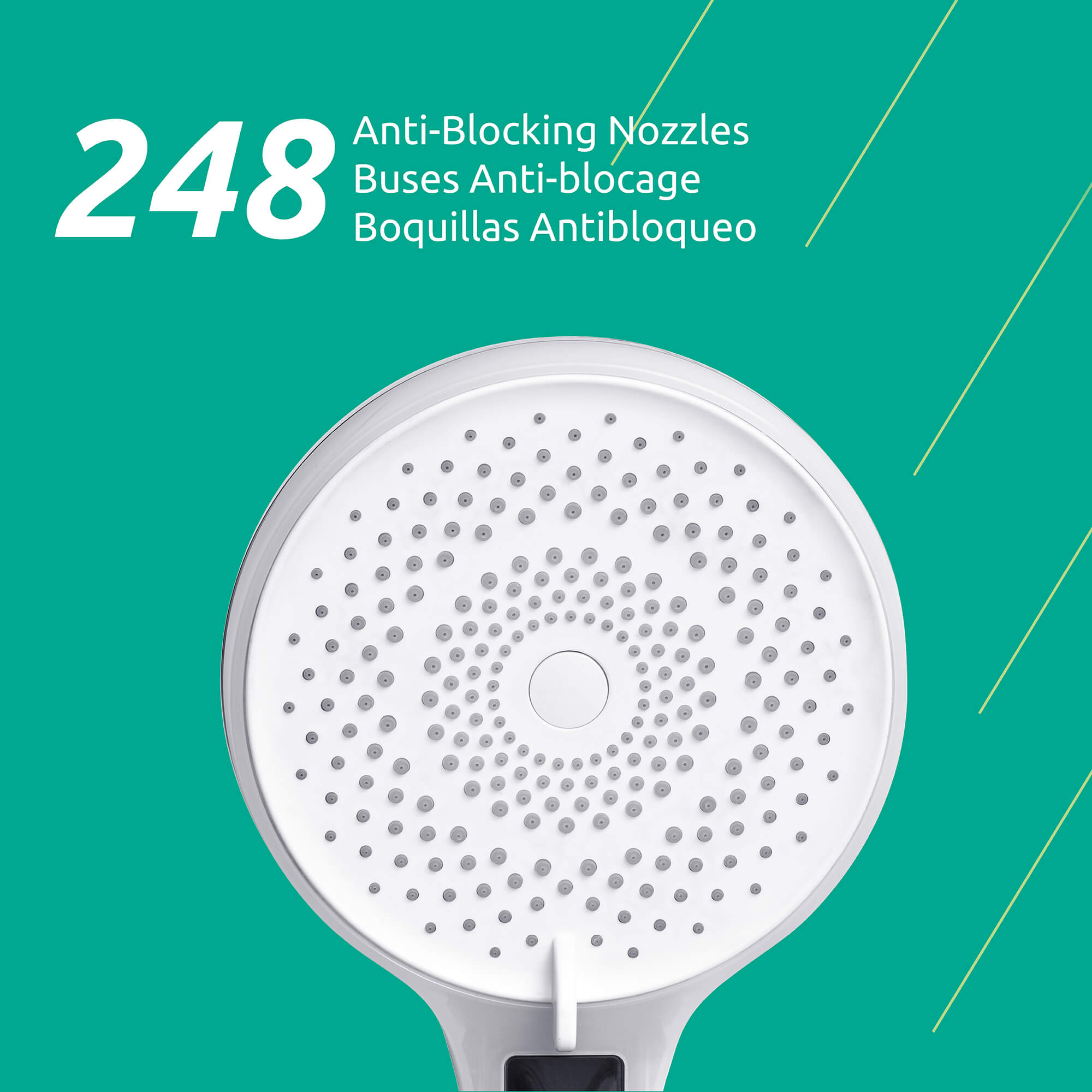 Novo 3-Spray Handheld Showerhead with LED Display