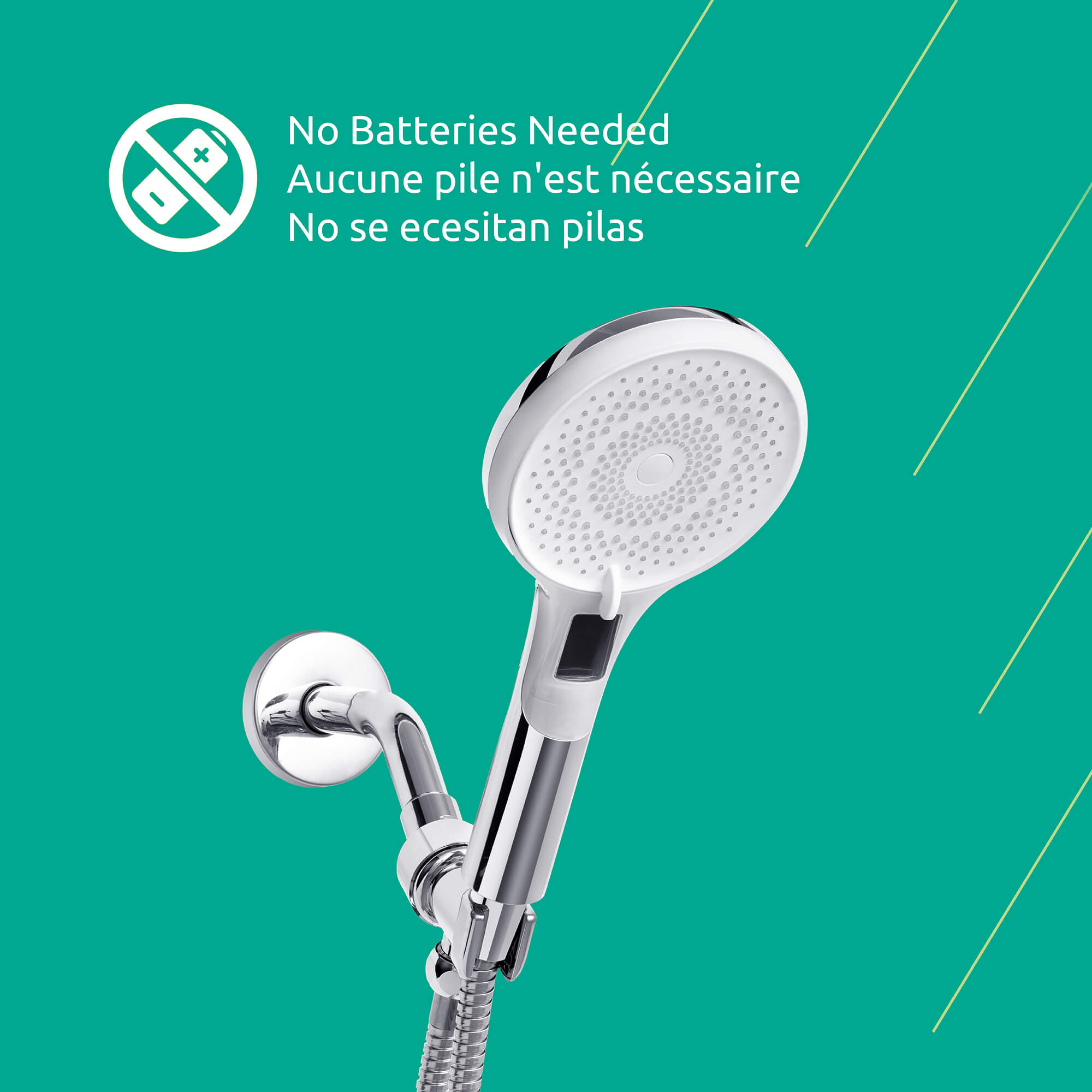 Novo 3-Spray Handheld Showerhead with LED Display