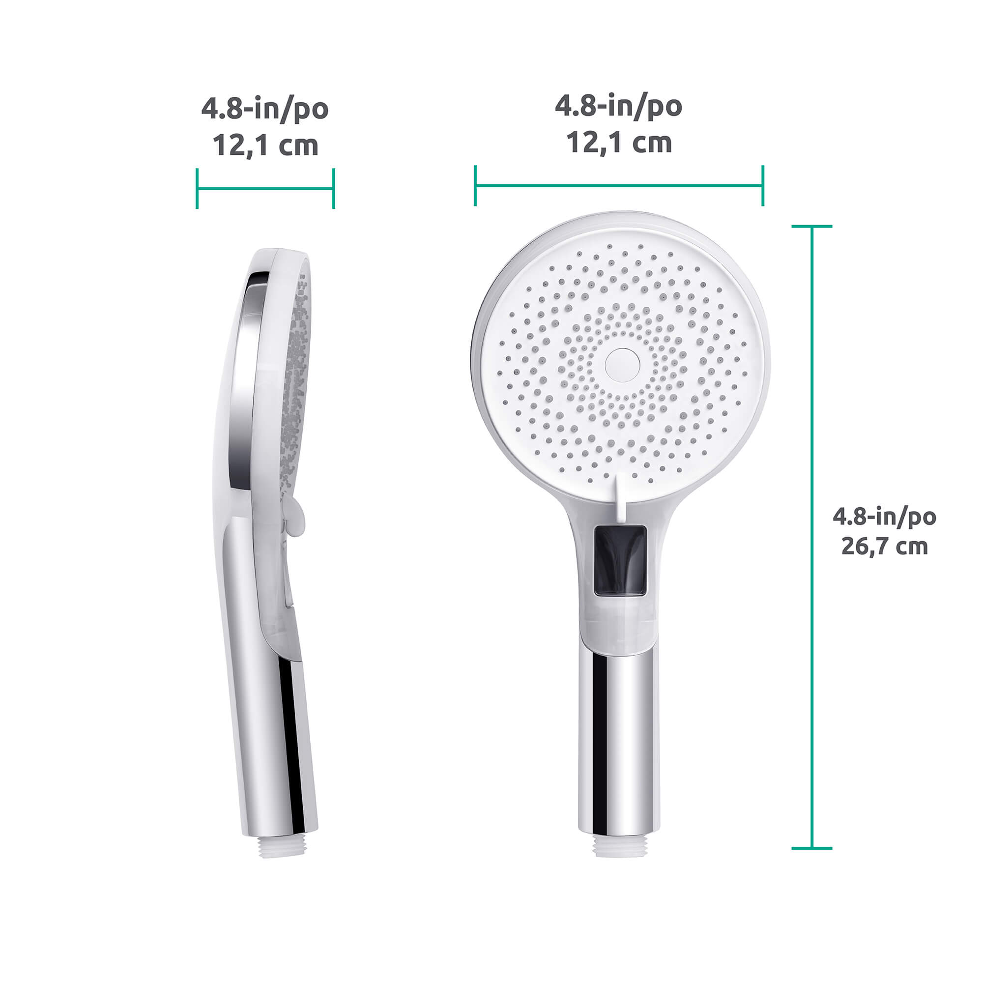 Novo 3-Spray Handheld Showerhead with LED Display