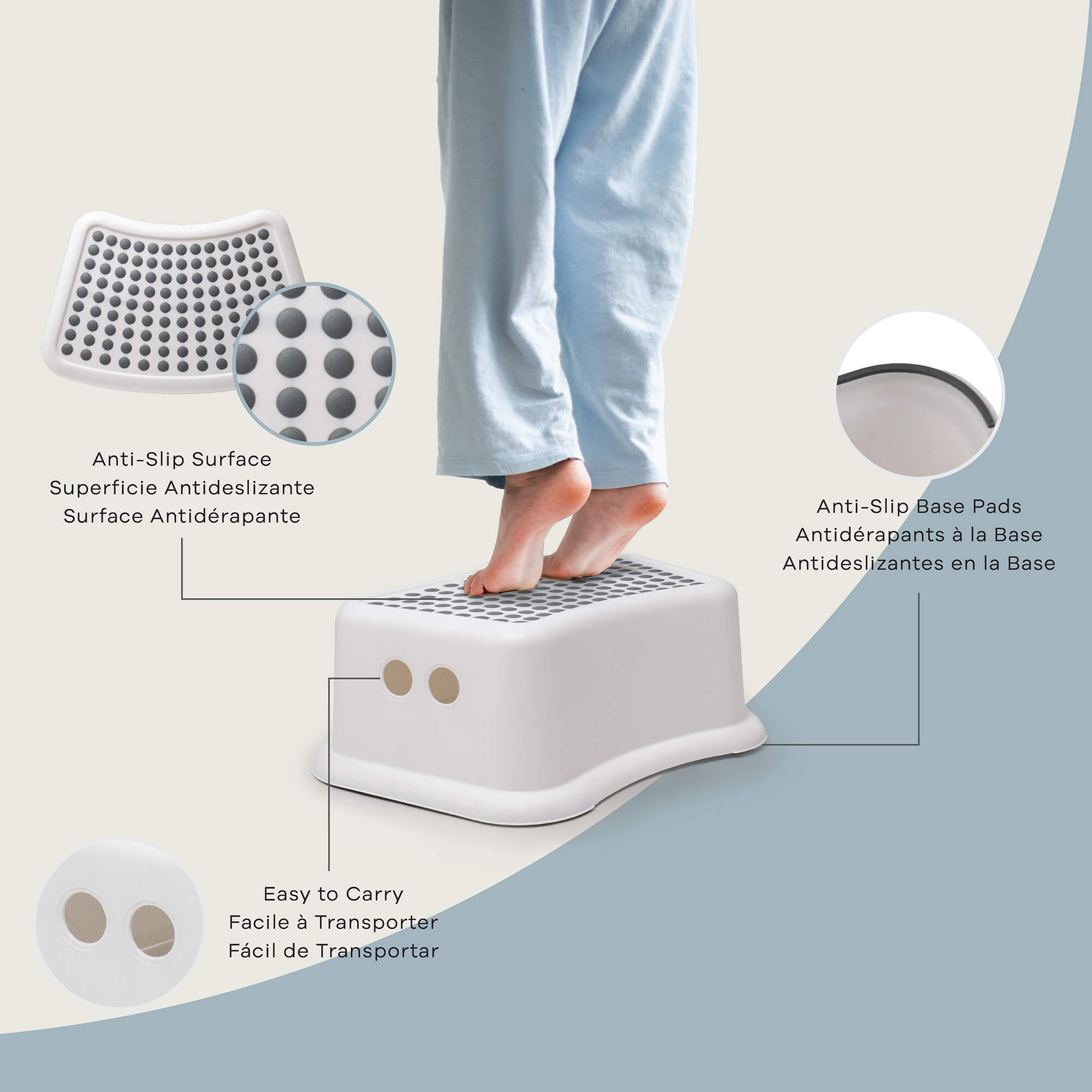 Robbie Bathroom Step Stool, Attribute Detail View 1.