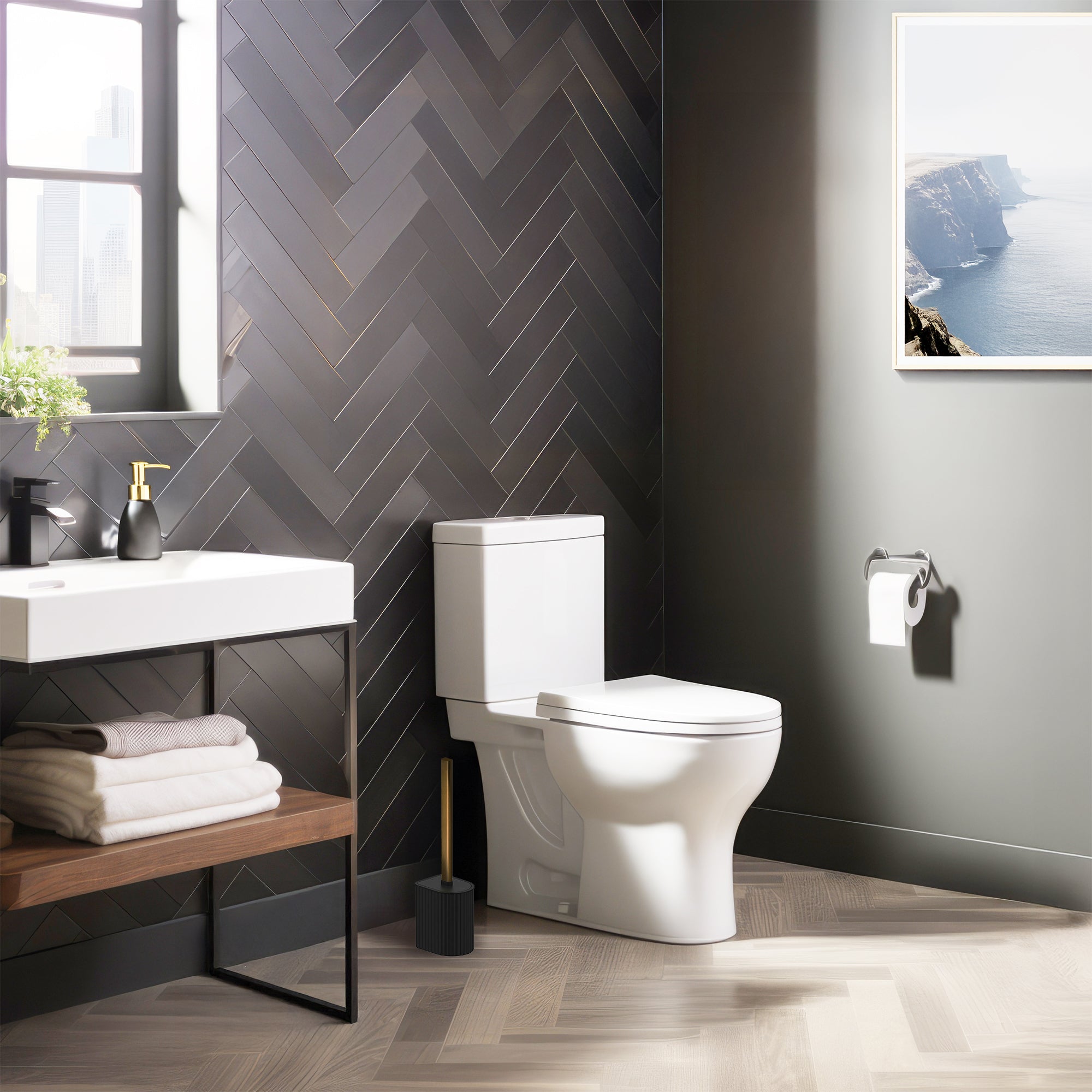 #color_Ribbed Matte Black Gold