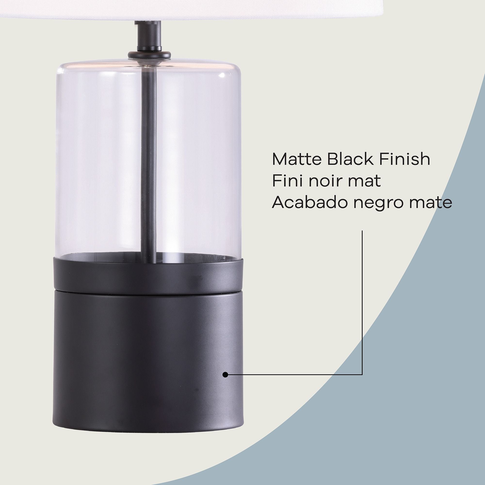 Athena 1-Light Table Lamp in Matte Black, Attribute Detail View 1.