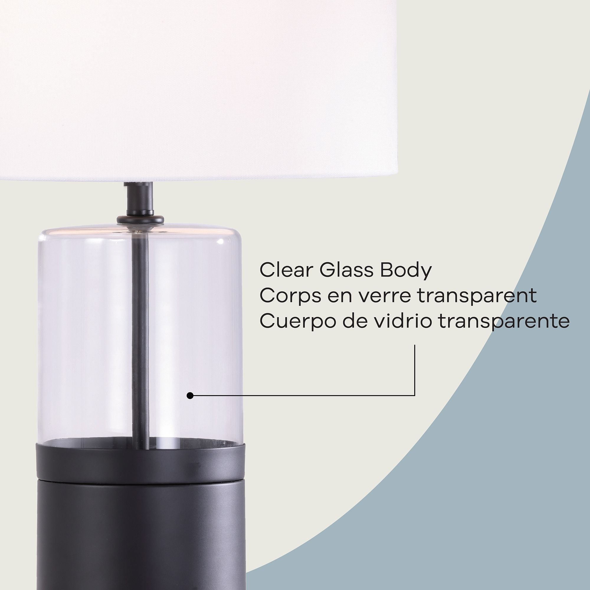 Athena 1-Light Table Lamp in Matte Black, Attribute Detail View 3.