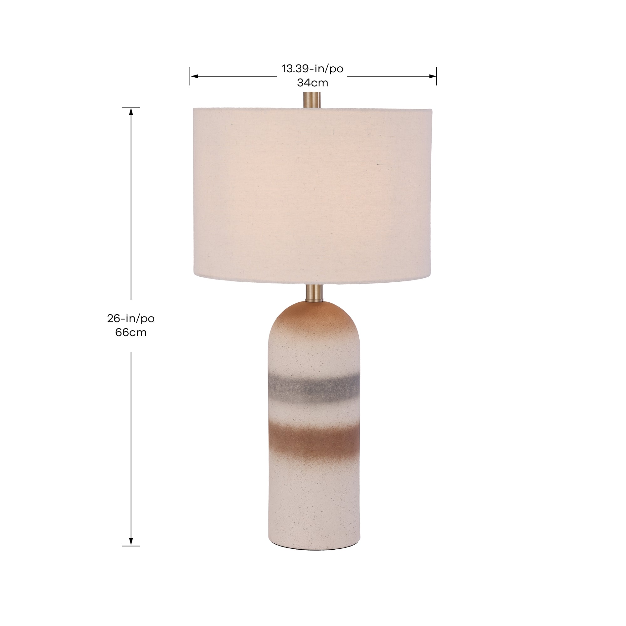 Sahara 1-Light Table Lamp, dimensions diagram.