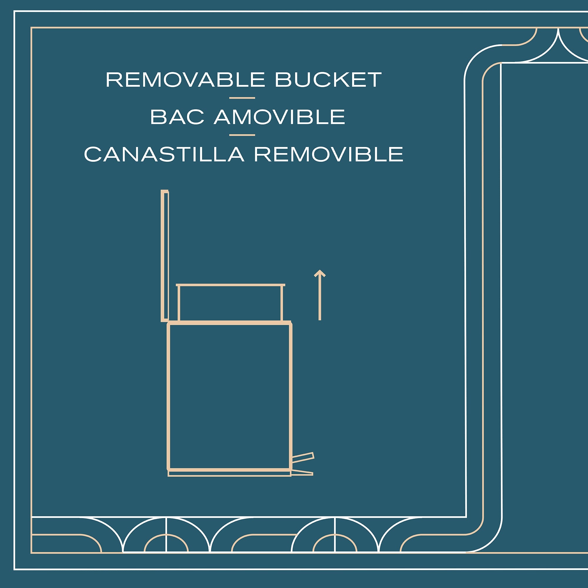 Porto Waste Bin in 40L / Matte Black, Attribute Detail View 3.